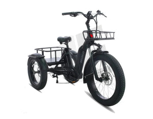 Diablo Big Foot Fatbike Driewieler Fiets E-bike Cargo - Mat zwart - Twee accu's AE-trading