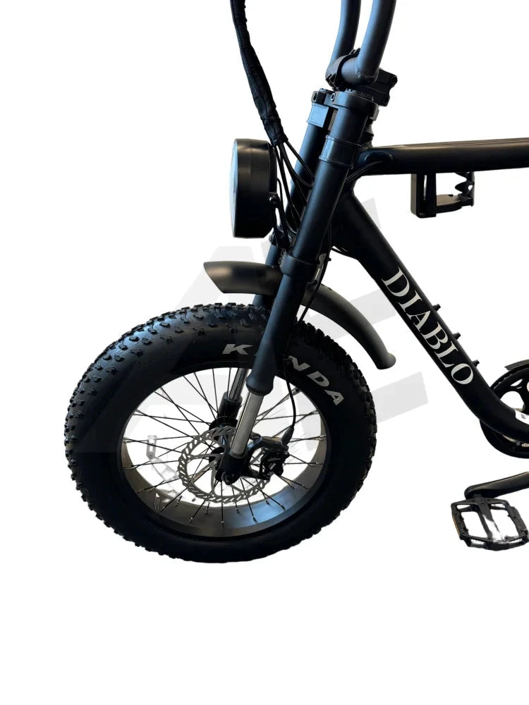 Diablo Cooper Fatbike 7Dr Shimano Versnellingen Met Hydraulische Remmen - Mat Zwart Diablo Fatbike