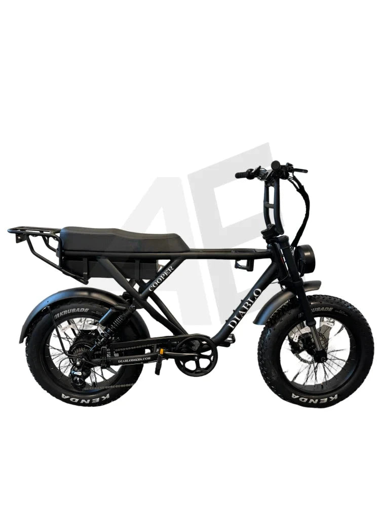 Diablo Cooper Fatbike 7Dr Shimano Versnellingen Met Hydraulische Remmen - Mat Zwart Diablo Fatbike