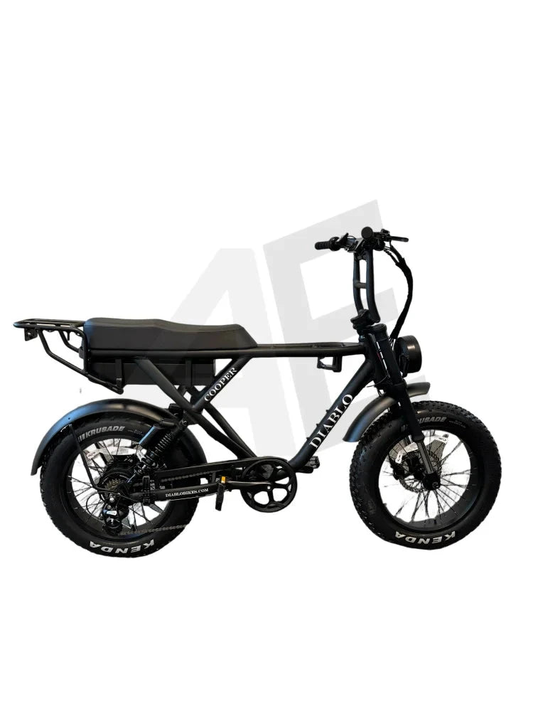 Diablo Cooper Fatbike 7Dr Shimano Versnellingen Met Hydraulische Remmen - Mat Zwart Diablo Fatbike