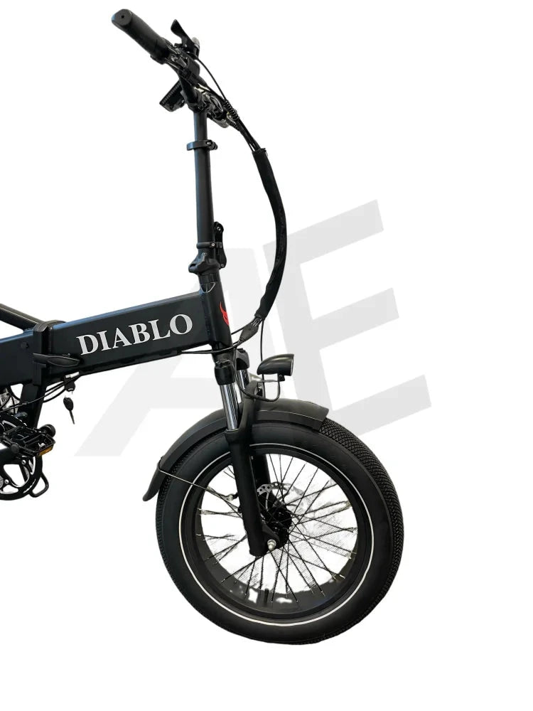 Diablo Storm Fatbike Vouwfiets Met Hydraulische Remmen - Mat Zwart Diablo Fatbike