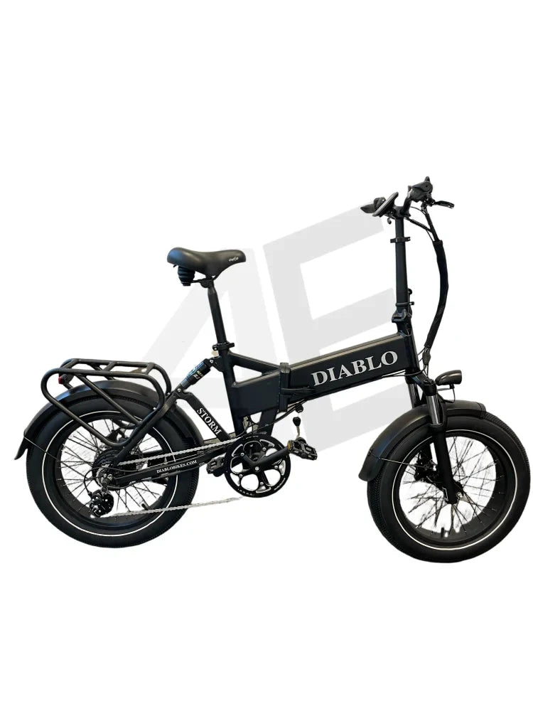 Diablo Storm Fatbike Vouwfiets Met Hydraulische Remmen - Mat Zwart Diablo Fatbike