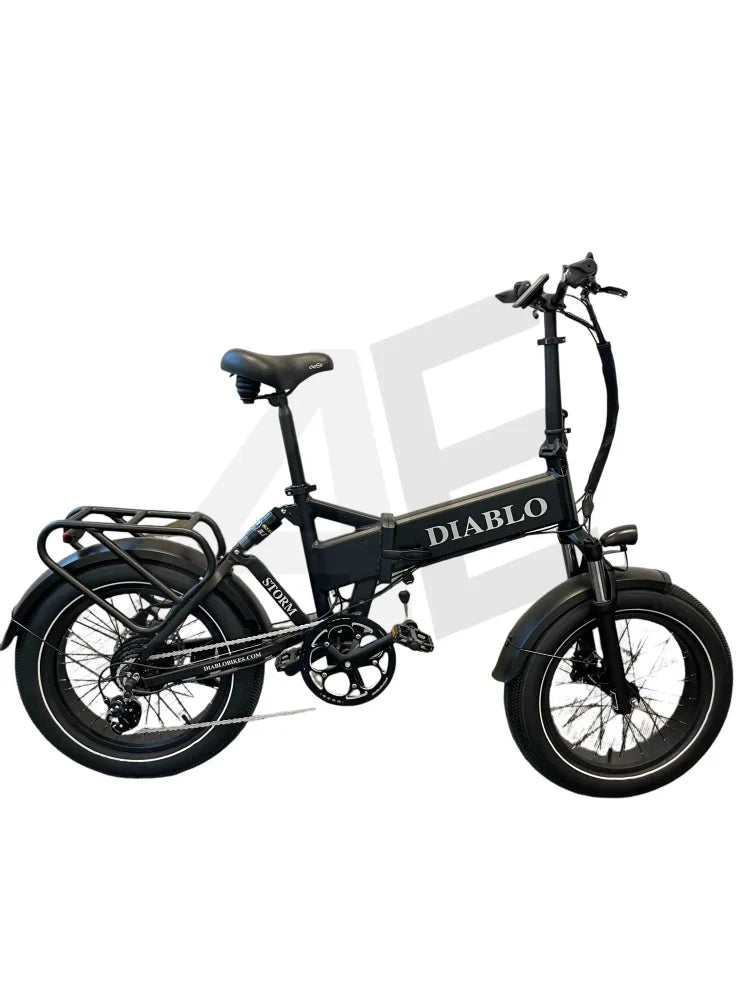 Diablo Storm Fatbike Vouwfiets Met Hydraulische Remmen - Mat Zwart Diablo Fatbike