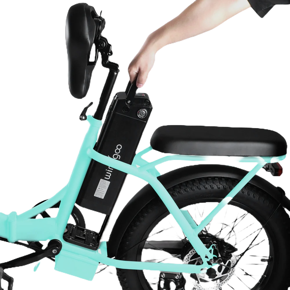 Windgoo E20 - Elektrische Fatbike-Vouwfiets - Mintgroen - 20x3 inch - 120 kg Draagvermogen - Accu 450Wh (36V, 12.5Ah) - 250W Motor - 7 Shimano Versnellingen - Dubbele Schijfremmen - AE-trading