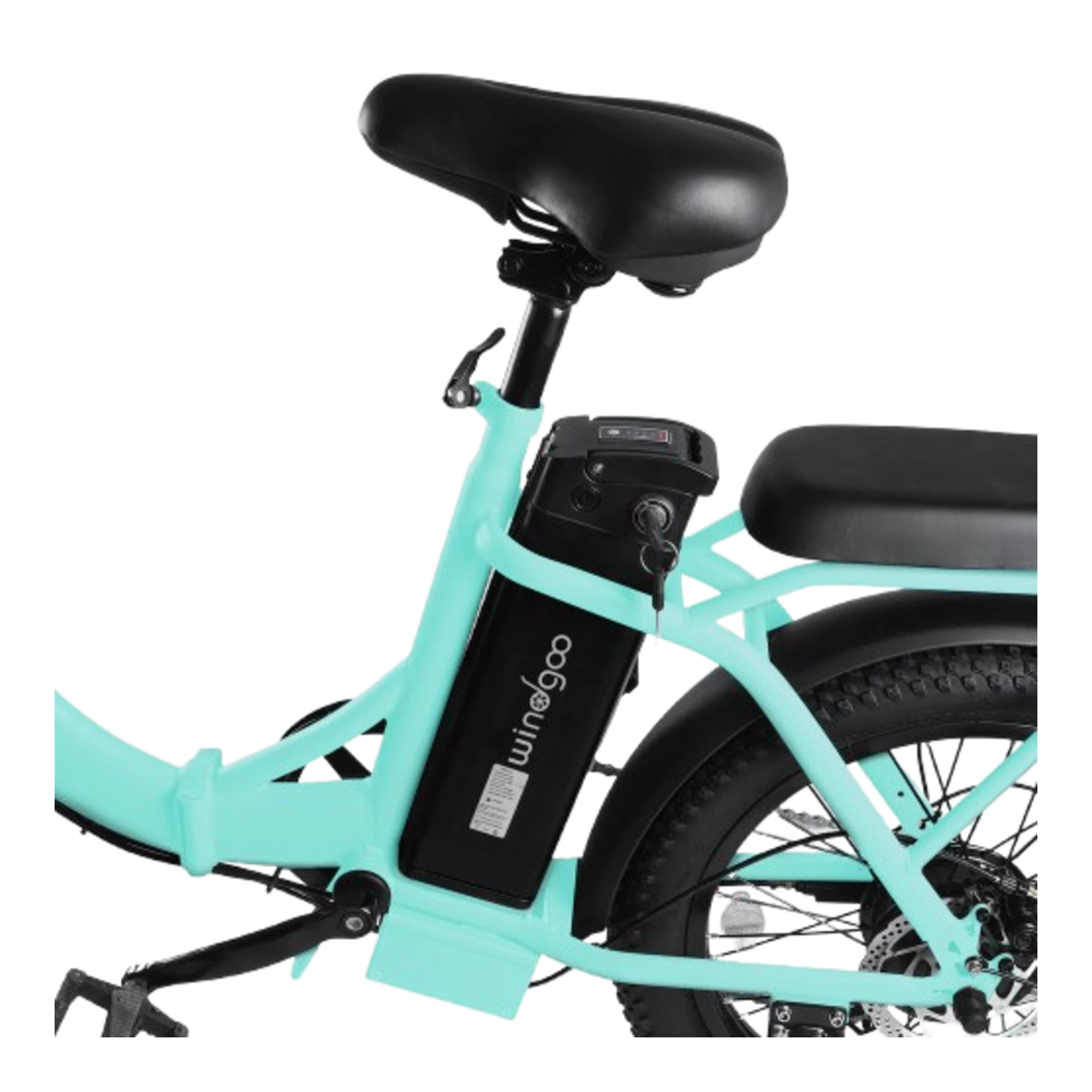 Windgoo E20 - Elektrische Fatbike-Vouwfiets - Mintgroen - 20x3 inch - 120 kg Draagvermogen - Accu 450Wh (36V, 12.5Ah) - 250W Motor - 7 Shimano Versnellingen - Dubbele Schijfremmen - AE-trading