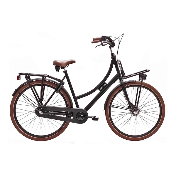 Avalon Cargo D57cm. Kleur: Mat zwart. Uitvoering: Shimano N3/Rollerbrakes. Met oa: Aluminium frame, Stuurslot, dubbele standaard, Rodi G13 velgen, Zwarte G13 spaken, 50-622/2.0 banden, Hesling kettingkast, THUN trapas en crankstel, Axa ART slot. Made i... - AE-trading