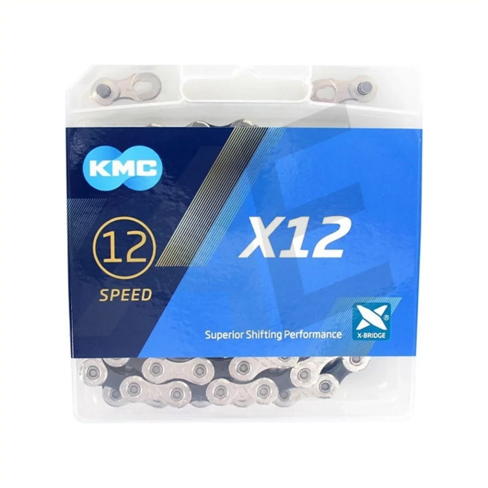 Kmc Ketting X12 Zilver/Zwart 1/2X11/128 126L 12-Speed Pinlengte 5.2Mm