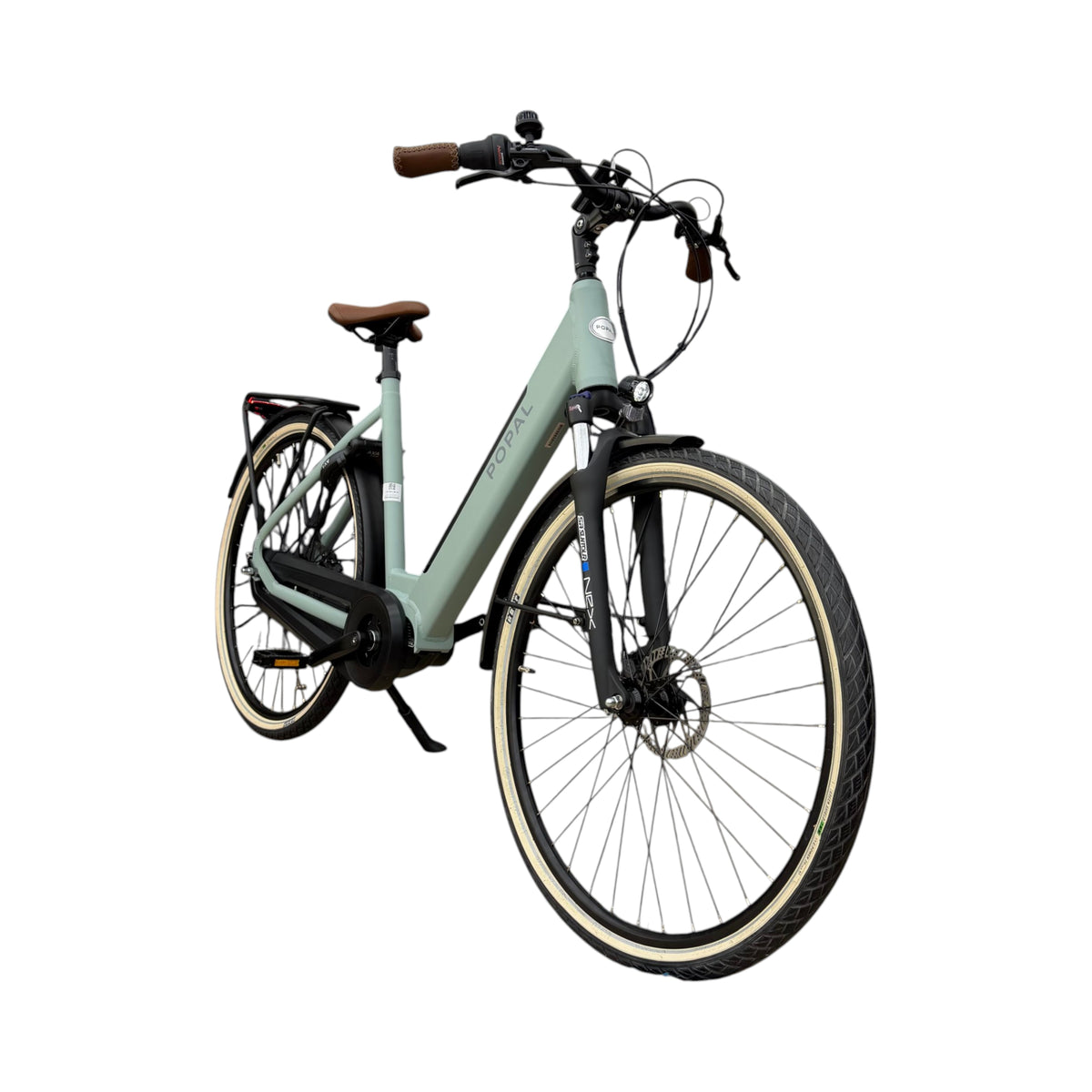 Popal Novel MM XS – Elektrische Damesfiets 28 inch – 520Wh Middenmotor – Shimano Nexus 7 – Hydraulische Schijfremmen – Mineral Green - AE-trading