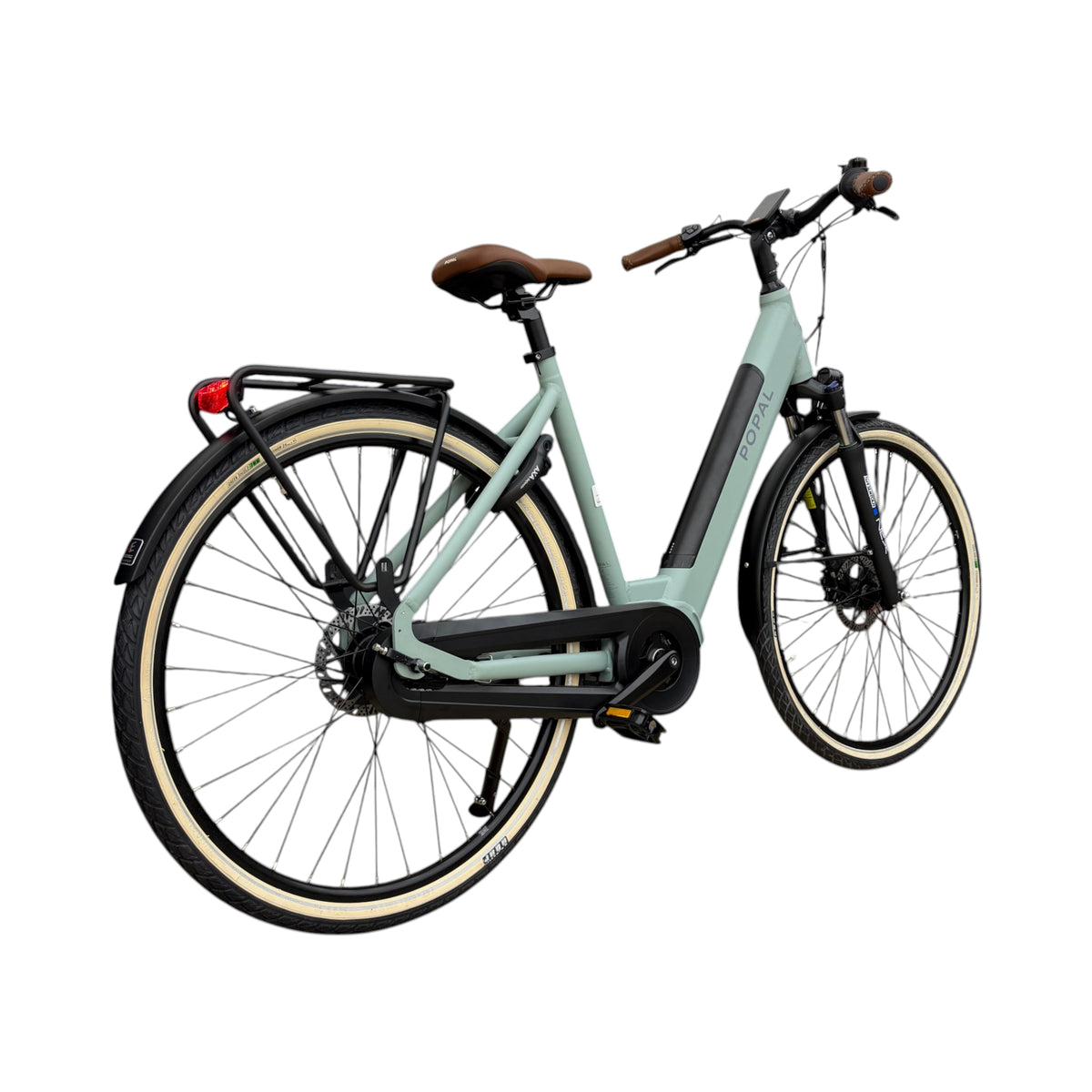 Popal Novel MM XS – Elektrische Damesfiets 28 inch – 520Wh Middenmotor – Shimano Nexus 7 – Hydraulische Schijfremmen – Mineral Green - AE-trading