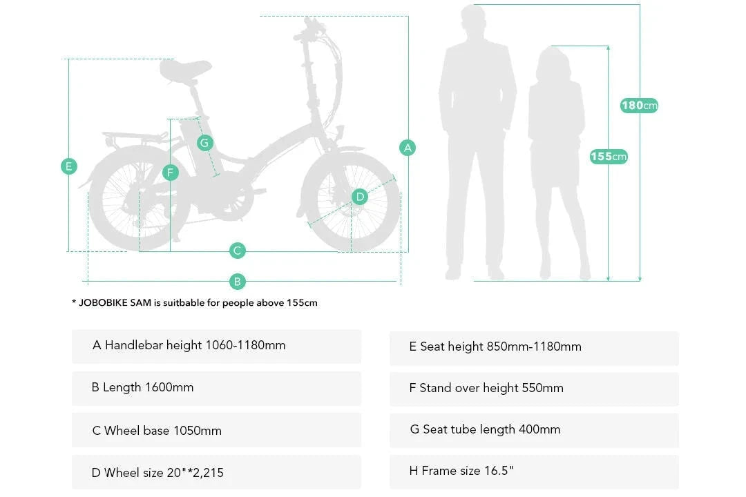 Jobobike Sam Elektrische Vouwfiets Stadsfiets Grijs met Zwart AE-trading