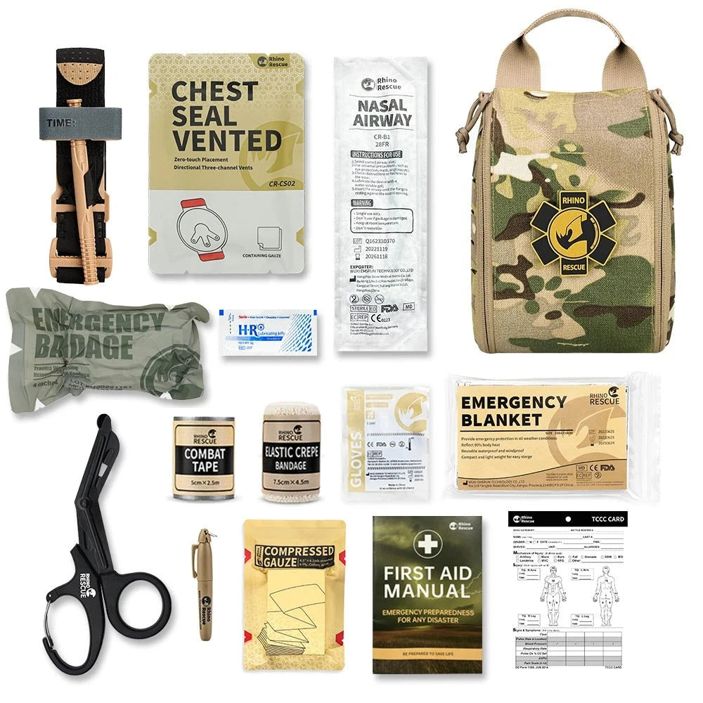 Noodpakket Rhino Rescue CR-002M First Aid Kit - Tactische EHBO Survival voor Rampsituaties AE-trading