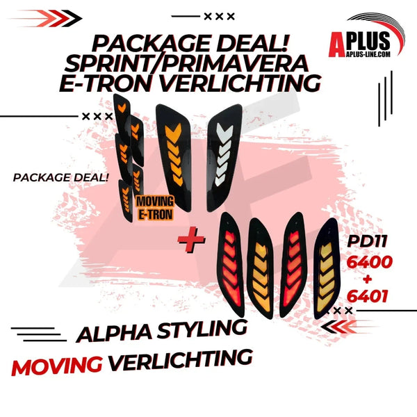 Package Deal: 2 X Knipperlichtset Alpha Tube Voorzijde Zip + 2 X Knipperlichtset Alpha Tube Achter + 2x Achterlicht Alpha Led Zip (2 X 5895 +2 X 5896+2 X 5925) - AE-trading