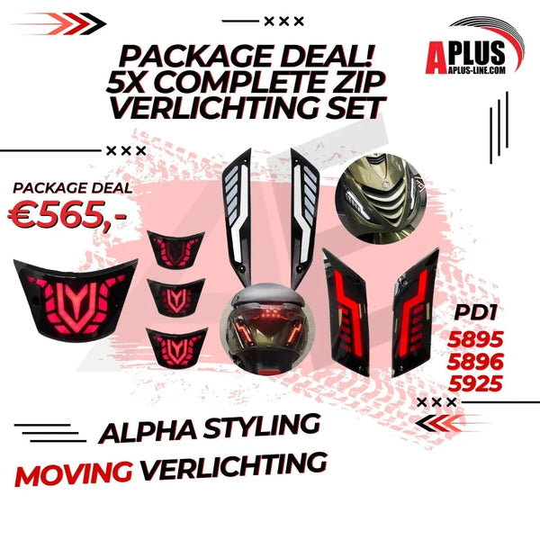 Package Deal 5 X Knipperlichtset Alpha Voorzijde Passend Op Zip + 5 X Knipperlichtset Alpha Achterzijde Passend Op Zip Matrix (5895 + 5896) - AE-trading
