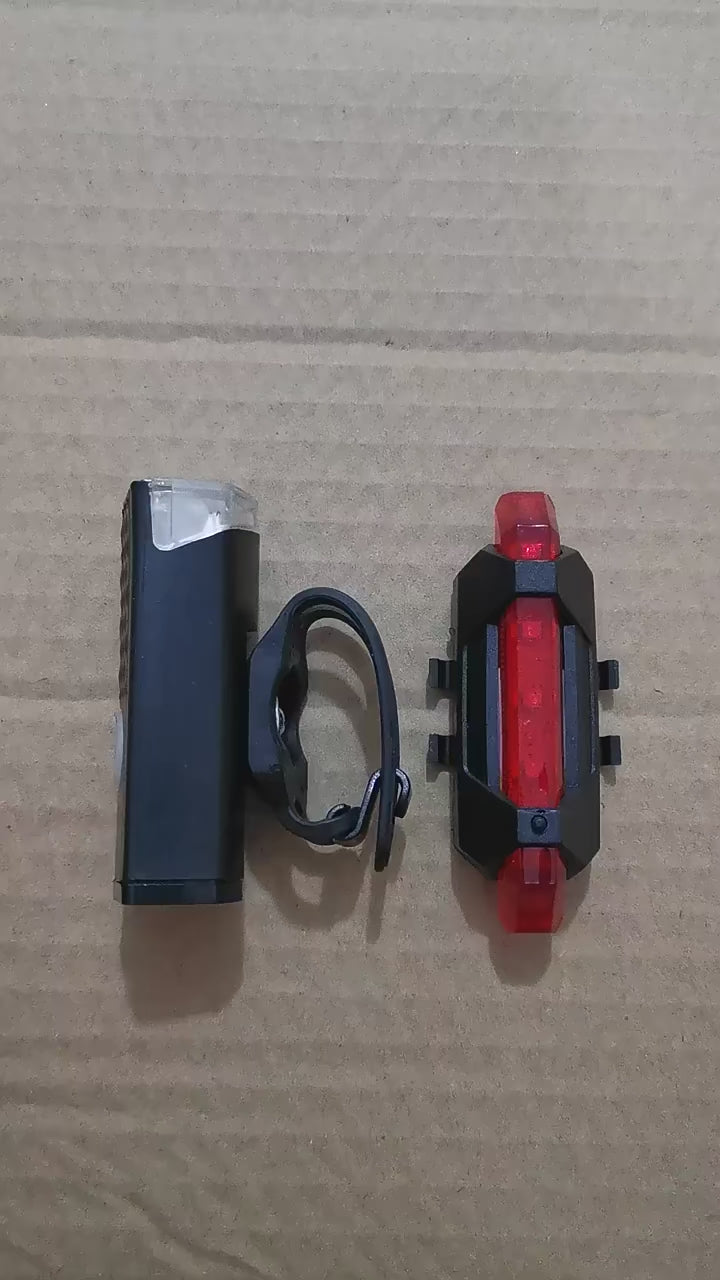 Fietsverlichting fietslamp Led Voorlicht + Achterlicht USB oplaadbaar Waterbestendig - Anroc