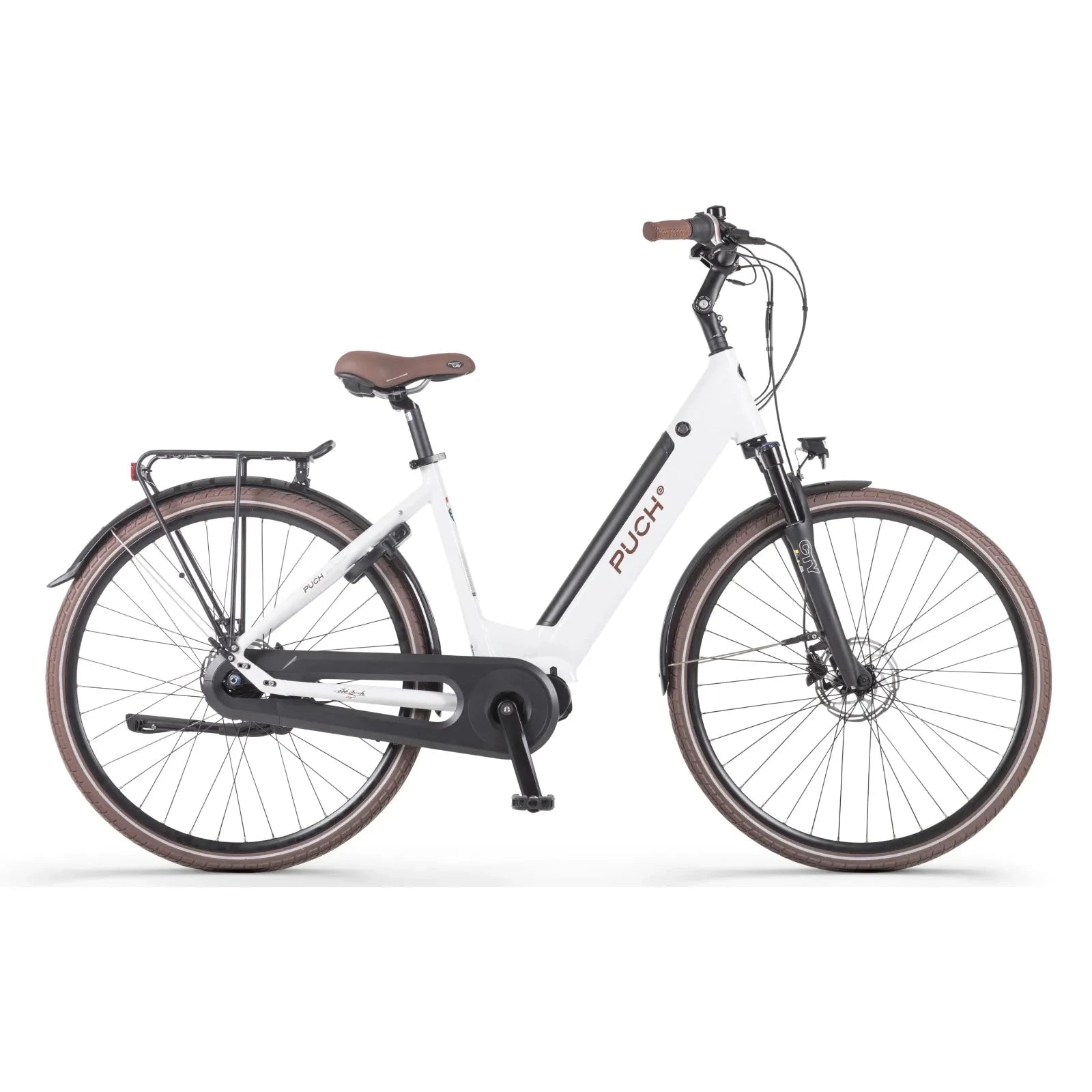 Puch E-dance S N7 Elektrische Fiets - Damesfiets - Glans wit - Lage instap - Ananda M80 - 7 versnellingen AE-trading