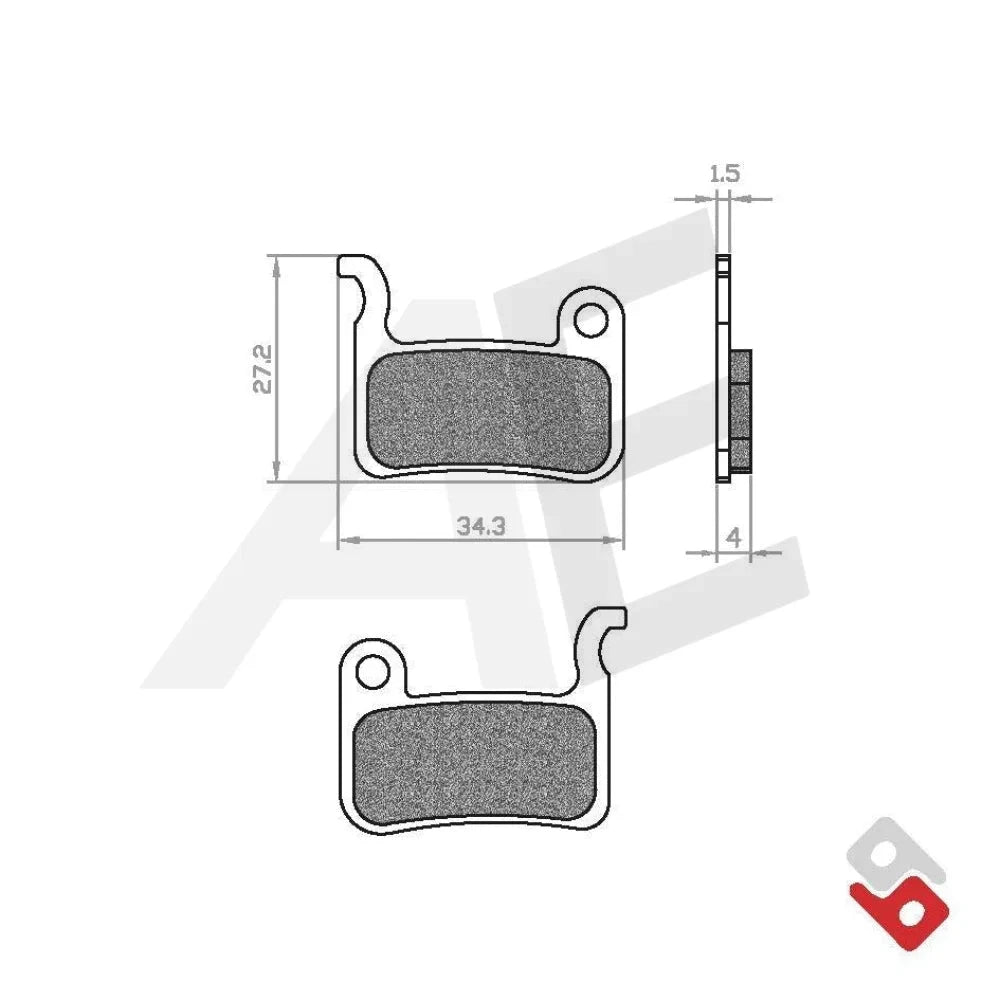 Remblokset Brenta Br10 Pt Fatbike, Ouxi V8/H9 Performance (E Mark) AE-trading