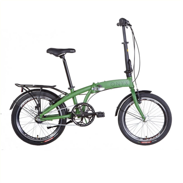 Onyx 20" vouwfiets,3 speed Falcon versnellingen. khaki mat. aluminium frame. velgrem voor en achter - AE-trading