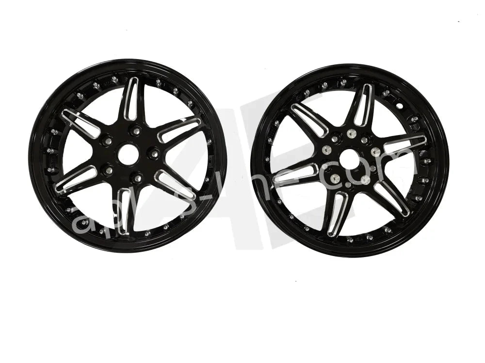 Velgen Set 12'' Aplus (Voor + Achter) Passend Op Vespa Gts Shiny Black Edition Sport AE-trading