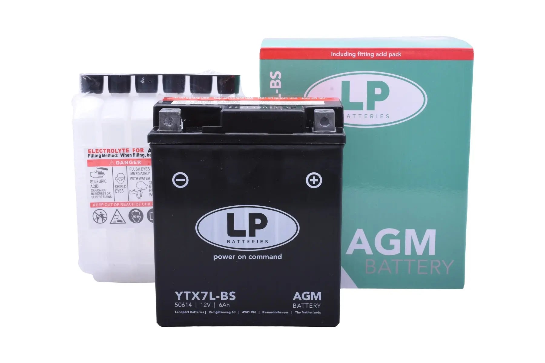 Accu Landport YTX7L-BS AGM (12V/6A) - AE-trading