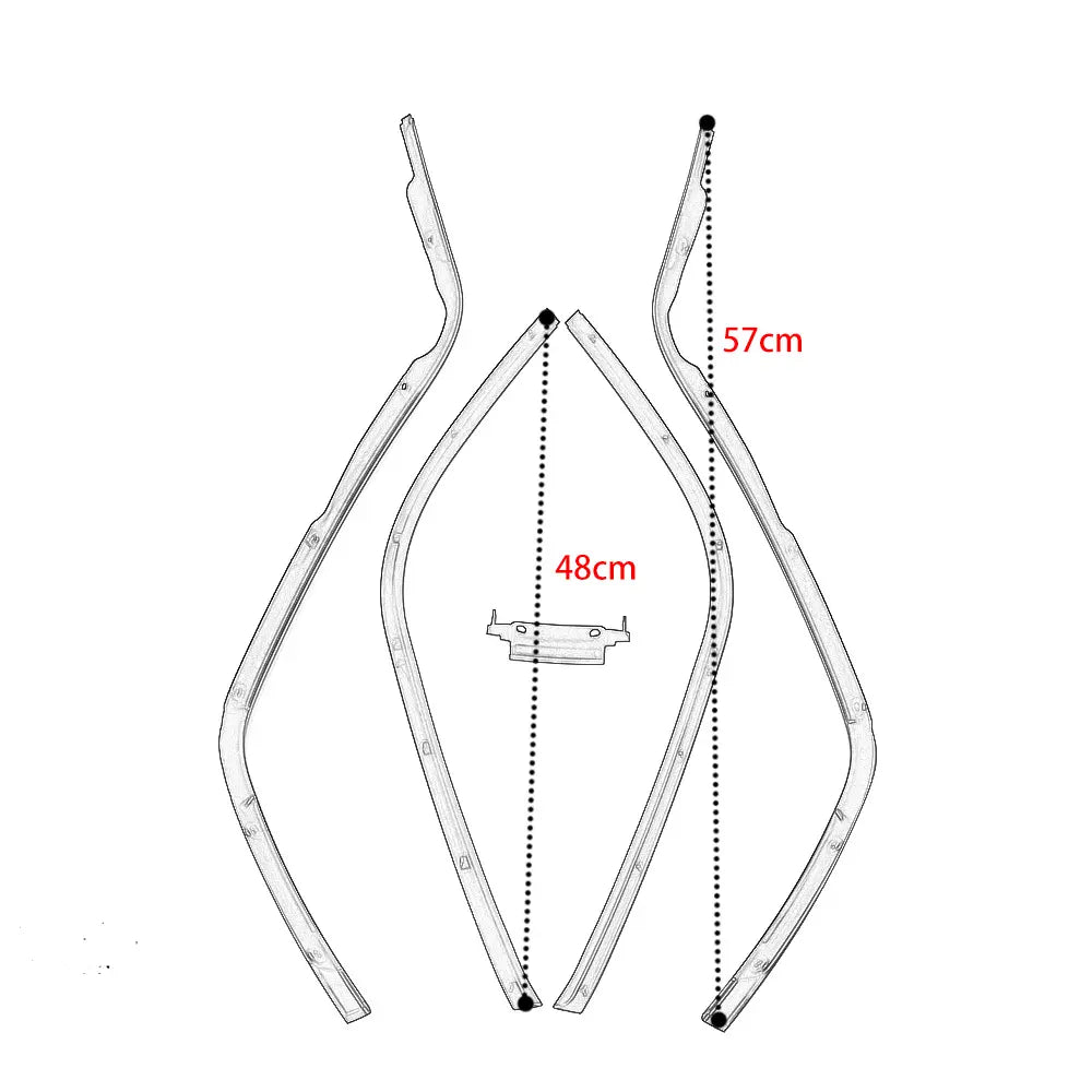 Sierlijst set Vespa Sprint & Primavera zwart beenschild + treeplank