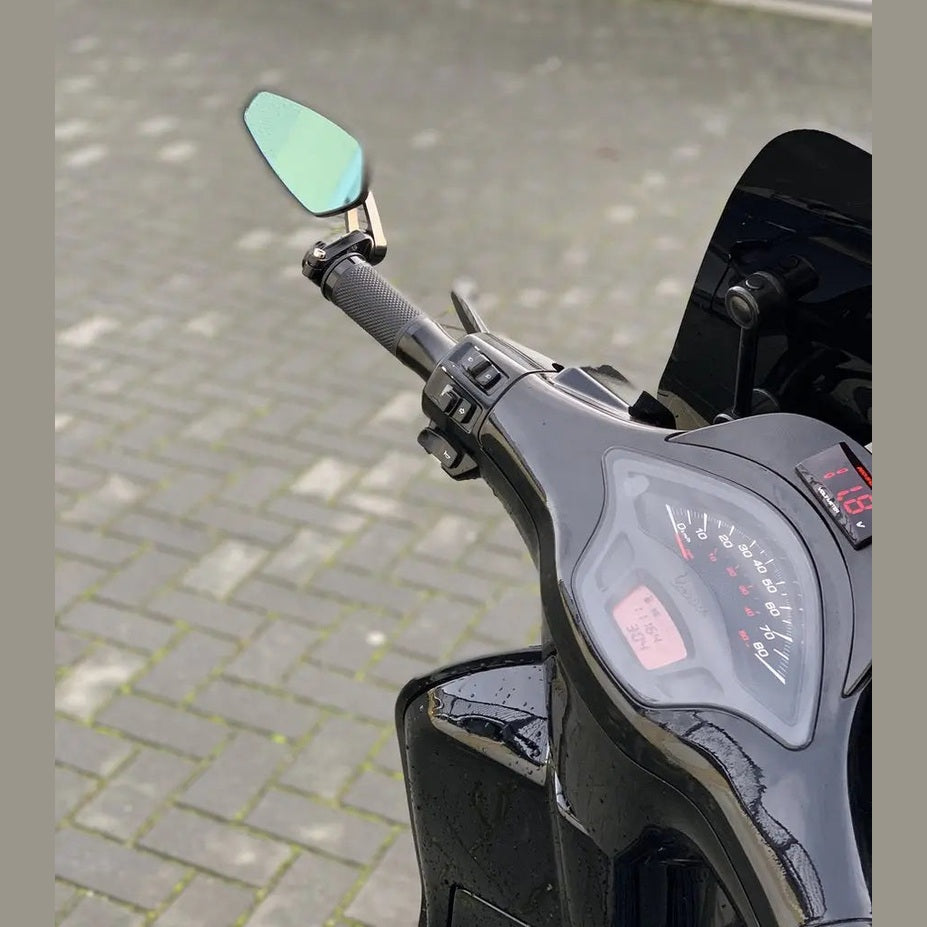Bar end spiegels zwart scooter motor - Anroc - AE-trading