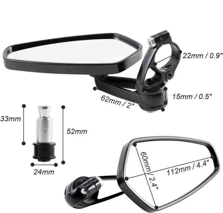 Bar end spiegels carbon fiber scooter motor - Anroc - AE-trading