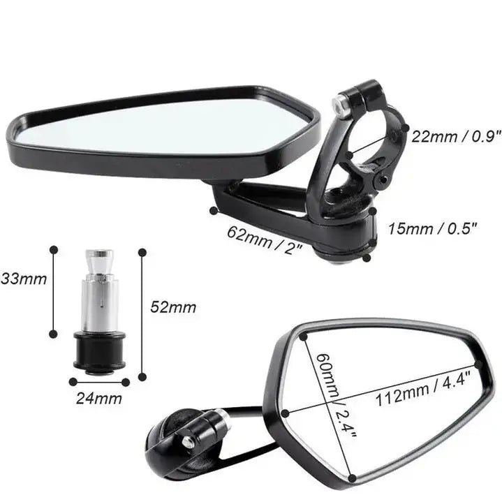 Anroc bar-end spiegels carbon — scooter & motor (set) - AE-trading