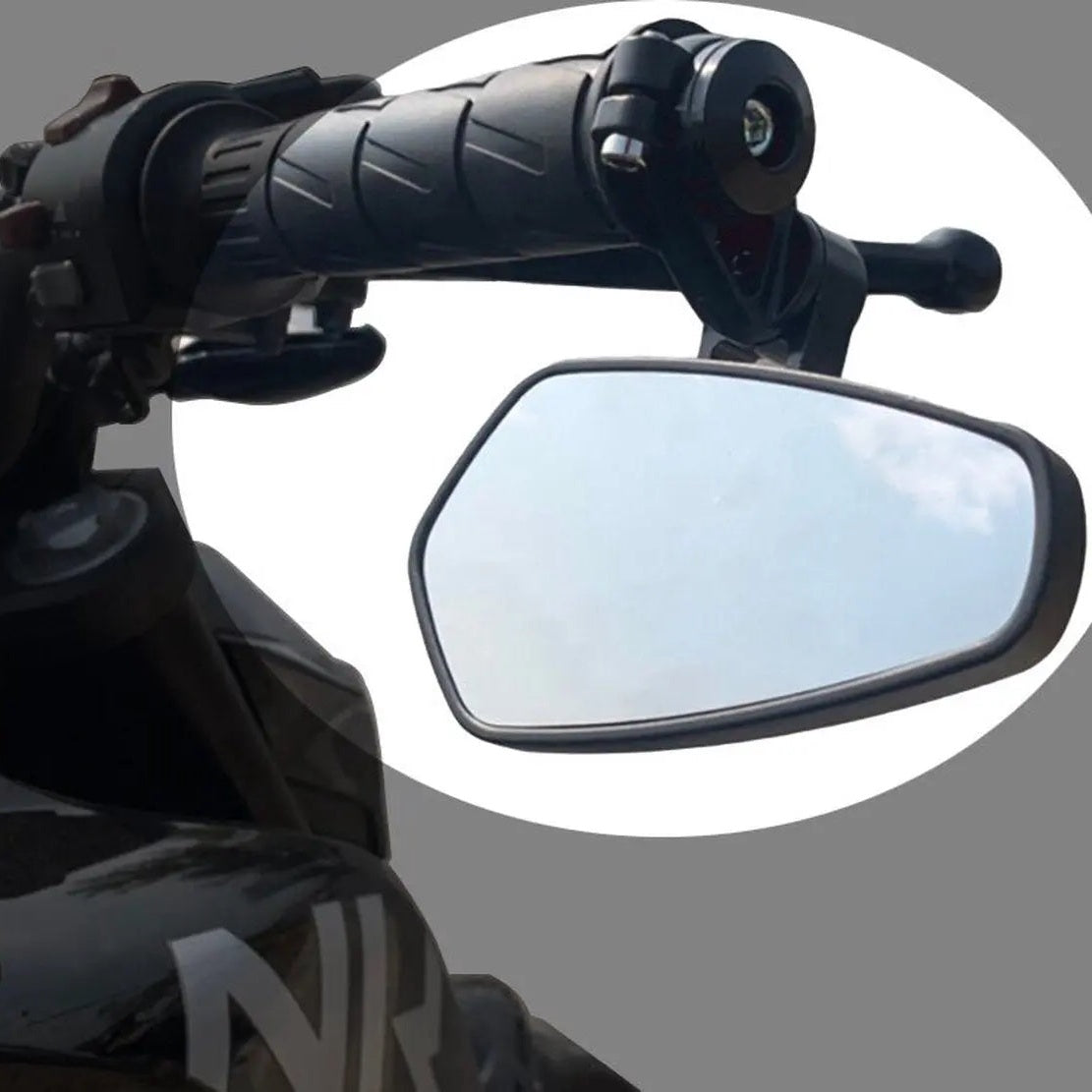 Bar end spiegels zwart scooter motor - Anroc - AE-trading