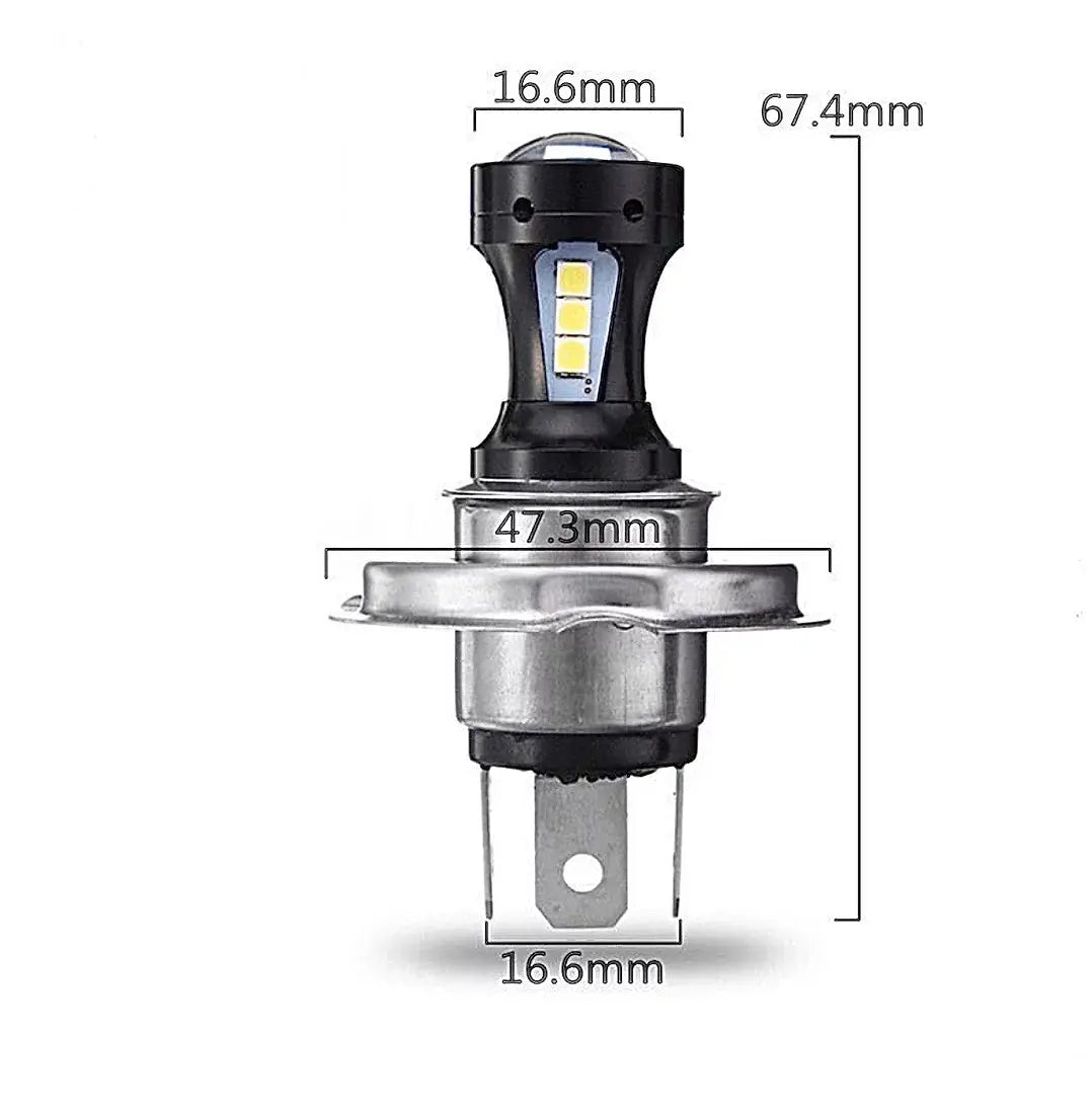 LED Verlichting H4 voor Scooter, Motor en Auto - Wit Licht Plug & Play 12V 6500K - AE-trading