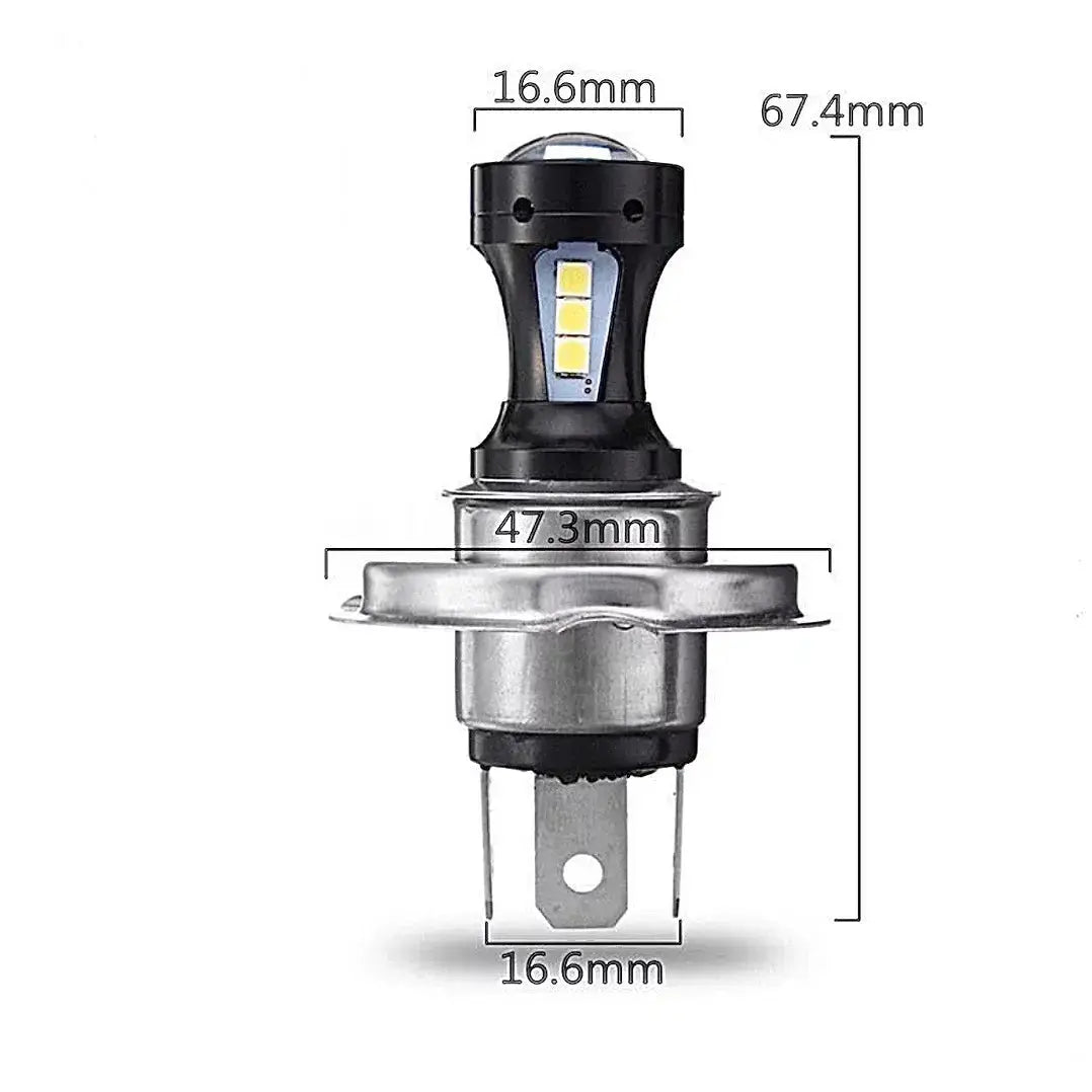 LED Verlichting H4 voor Scooter, Motor en Auto - Wit Licht Plug & Play 12V 6500K - AE-trading