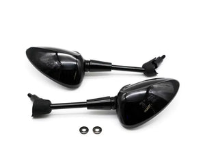 Spiegels Vespa Sprint glans zwart kort spiegelset - Anroc - AE-trading